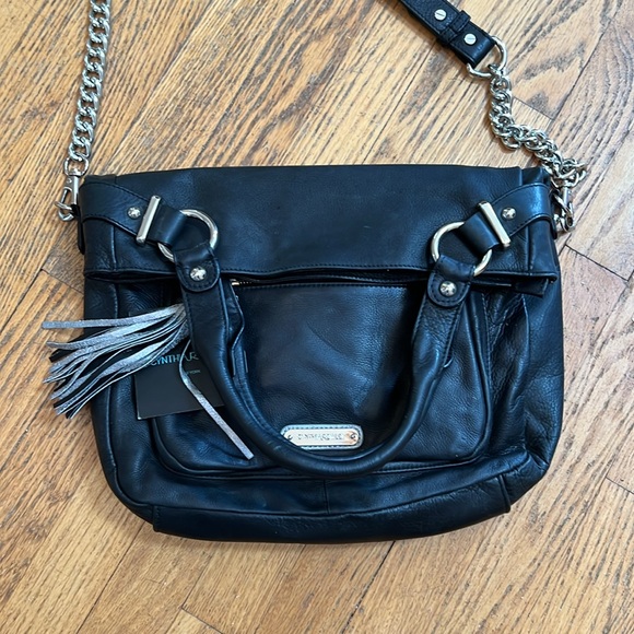 Cynthia Rowley black leather tote/purse new with tags - Picture 4 of 4